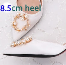 Load image into Gallery viewer, Bridal Wedding Sandals Women High Heels Shoes Bridesmaid Crystal Diamond Ankle Strap