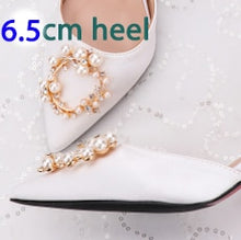 Load image into Gallery viewer, Bridal Wedding Sandals Women High Heels Shoes Bridesmaid Crystal Diamond Ankle Strap