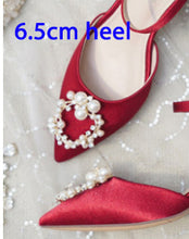 Load image into Gallery viewer, Bridal Wedding Sandals Women High Heels Shoes Bridesmaid Crystal Diamond Ankle Strap