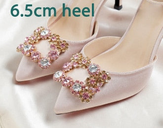 Bridal Wedding Sandals Women High Heels Shoes Bridesmaid Crystal Diamond Ankle Strap