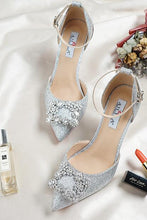 Load image into Gallery viewer, Bridal Wedding Sandals Women High Heels Shoes Bridesmaid Crystal Diamond Ankle Strap