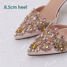 Load image into Gallery viewer, Bridal Wedding Sandals Women High Heels Shoes Bridesmaid Crystal Diamond Ankle Strap