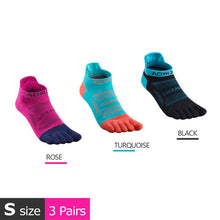 Load image into Gallery viewer, 3 Pairs AONIJIE E4801 E4802 Ultra Run Low Cut Athletic Five Toe Socks Quarter Socks Toesocks For Running Marathon Race Trail