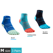 Load image into Gallery viewer, 3 Pairs AONIJIE E4801 E4802 Ultra Run Low Cut Athletic Five Toe Socks Quarter Socks Toesocks For Running Marathon Race Trail