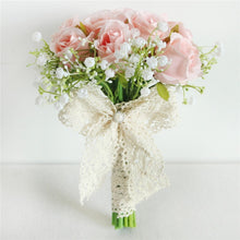 Load image into Gallery viewer, Meldel Bouquet Bride Wedding Bouquet Flower Artificial Silk Rose Babys Breath Bridesmaid Sister Wedding Flower Bouquets Decor