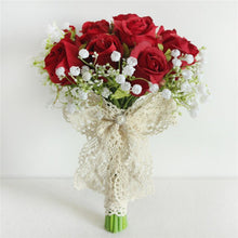 Load image into Gallery viewer, Meldel Bouquet Bride Wedding Bouquet Flower Artificial Silk Rose Babys Breath Bridesmaid Sister Wedding Flower Bouquets Decor