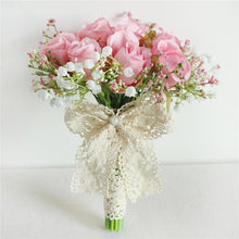 Load image into Gallery viewer, Meldel Bouquet Bride Wedding Bouquet Flower Artificial Silk Rose Babys Breath Bridesmaid Sister Wedding Flower Bouquets Decor