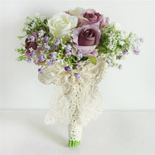 Load image into Gallery viewer, Meldel Bouquet Bride Wedding Bouquet Flower Artificial Silk Rose Babys Breath Bridesmaid Sister Wedding Flower Bouquets Decor