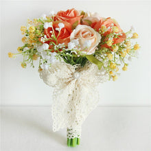 Load image into Gallery viewer, Meldel Bouquet Bride Wedding Bouquet Flower Artificial Silk Rose Babys Breath Bridesmaid Sister Wedding Flower Bouquets Decor