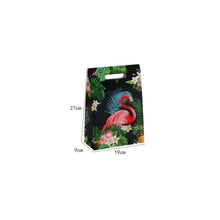 Load image into Gallery viewer, 10pcs/pack Sticking Handbags Flamingo Black Gift Bag Handbag For Wedding Party Birthday Gift Paper Bag Flowers
