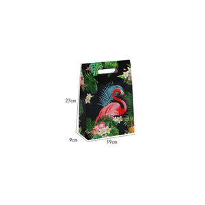 10pcs/pack Sticking Handbags Flamingo Black Gift Bag Handbag For Wedding Party Birthday Gift Paper Bag Flowers