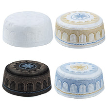 Load image into Gallery viewer, 2020 muslim hats Cotton Embroidery Arab Men Prayer Hat Musliman Turban Man Hijab Bonnet Saudi Arabian Islam Jewish India Caps