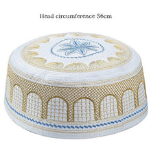 Load image into Gallery viewer, 2020 muslim hats Cotton Embroidery Arab Men Prayer Hat Musliman Turban Man Hijab Bonnet Saudi Arabian Islam Jewish India Caps