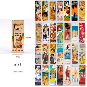 28Pcs/pack Kawaii Girl Starry Fruit Retro literary Bookmark Animals Paper Clip For Kids Gift Korean School Stationery Supplies