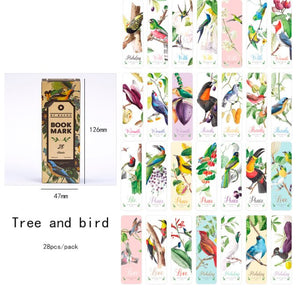 28Pcs/pack Kawaii Girl Starry Fruit Retro literary Bookmark Animals Paper Clip For Kids Gift Korean School Stationery Supplies