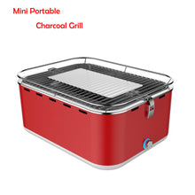 Load image into Gallery viewer, Mini Portable Charcoal Grill Table Top Square Grill Smokeless Grill Ignition of 3-4 Minutes for Barbecue, Outdoor BBQ Grill