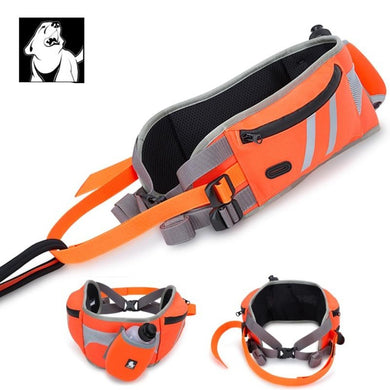 New Hand Free Dog Jogging Belt Running Walking Training Belt Adjustable With Water Bottle Dog Waist Belt