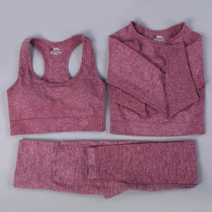 SVOKOR Yoga Set Women Seamless Dot Fitness Clothing Printing Workout Sport Wear Gym Push Up Leggings Bra Sport Suit