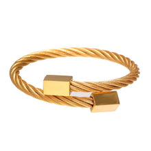 Load image into Gallery viewer, Classic Men Bracelet Jewelry Luxury Gold Plated Stainless Steel Cube Handmade Bracelets