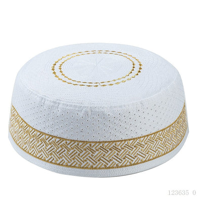 56-59cm Muslim Man Prayer Hat embroidery Islamic male hat Saudi Arabia caps Cotton