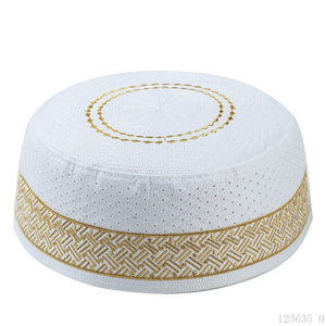 56-59cm Muslim Man Prayer Hat embroidery Islamic male hat Saudi Arabia caps Cotton