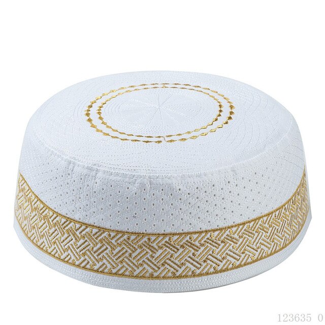 56-59cm Muslim Man Prayer Hat embroidery Islamic male hat Saudi Arabia caps Cotton