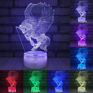 3W Remote Or Touch Control 3D LED Night Light Unicorn Shaped Table Desk Lamp Xmas Home Decoration  Lovely Gifts For Kids D23