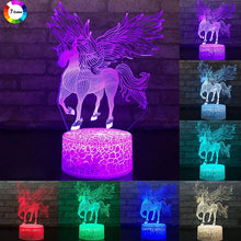 Load image into Gallery viewer, 3W Remote Or Touch Control 3D LED Night Light Unicorn Shaped Table Desk Lamp Xmas Home Decoration  Lovely Gifts For Kids D23