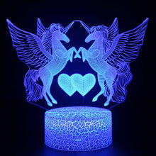 Load image into Gallery viewer, 3W Remote Or Touch Control 3D LED Night Light Unicorn Shaped Table Desk Lamp Xmas Home Decoration  Lovely Gifts For Kids D23
