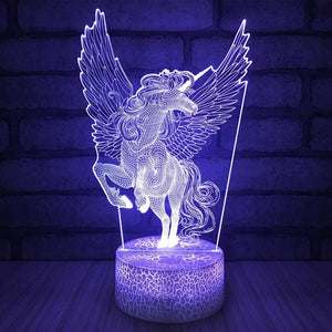 3W Remote Or Touch Control 3D LED Night Light Unicorn Shaped Table Desk Lamp Xmas Home Decoration  Lovely Gifts For Kids D23