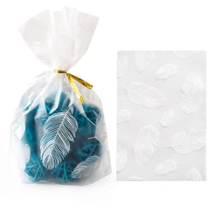 50Pcs Plume Plastic Bag Creative Cookie Candy Bags Wedding Birthday Favors Easter Birthday Party Snack Gift Bag Packaging Gift