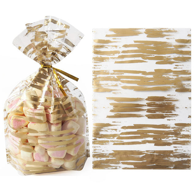 50Pcs Plume Plastic Bag Creative Cookie Candy Bags Wedding Birthday Favors Easter Birthday Party Snack Gift Bag Packaging Gift