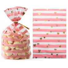Load image into Gallery viewer, 50Pcs Plume Plastic Bag Creative Cookie Candy Bags Wedding Birthday Favors Easter Birthday Party Snack Gift Bag Packaging Gift