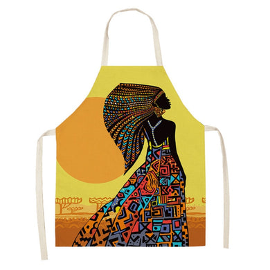 REM Indigenous People Pattern Kitchen Aprons for Women Cooking Cotton Souvenir Gifts 66x47cm