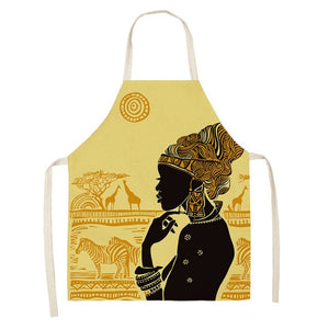 REM Indigenous People Pattern Kitchen Aprons for Women Cooking Cotton Souvenir Gifts 66x47cm