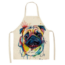 Load image into Gallery viewer, 1 Pc Cotton Linen BullDog Dog Print Kitchen Aprons Unisex Dinner Party Cooking Cleaning Apron