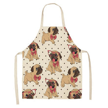 Load image into Gallery viewer, 1 Pc Cotton Linen BullDog Dog Print Kitchen Aprons Unisex Dinner Party Cooking Cleaning Apron