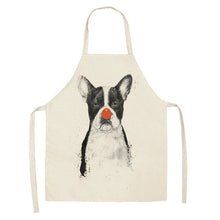 Load image into Gallery viewer, 1 Pc Cotton Linen BullDog Dog Print Kitchen Aprons Unisex Dinner Party Cooking Cleaning Apron