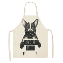 Load image into Gallery viewer, 1 Pc Cotton Linen BullDog Dog Print Kitchen Aprons Unisex Dinner Party Cooking Cleaning Apron