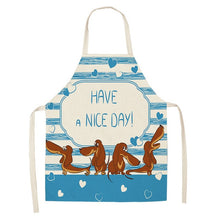 Load image into Gallery viewer, 1 Pc Cotton Linen BullDog Dog Print Kitchen Aprons Unisex Dinner Party Cooking Cleaning Apron
