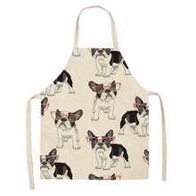 Load image into Gallery viewer, 1 Pc Cotton Linen BullDog Dog Print Kitchen Aprons Unisex Dinner Party Cooking Cleaning Apron