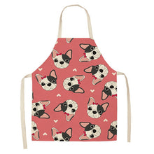 Load image into Gallery viewer, 1 Pc Cotton Linen BullDog Dog Print Kitchen Aprons Unisex Dinner Party Cooking Cleaning Apron