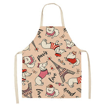 Load image into Gallery viewer, 1 Pc Cotton Linen BullDog Dog Print Kitchen Aprons Unisex Dinner Party Cooking Cleaning Apron