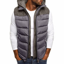 Load image into Gallery viewer, Brand Winter Men&#39;s Warm Tunic sleeveless Vest men cotton hooded jacket male zipper Waistcoat for Autumn male gilet homme#G8