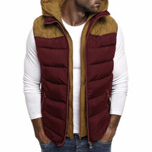 Load image into Gallery viewer, Brand Winter Men&#39;s Warm Tunic sleeveless Vest men cotton hooded jacket male zipper Waistcoat for Autumn male gilet homme#G8