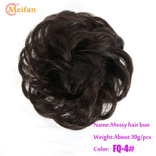 Load image into Gallery viewer, MEIFAN High Temperature Fiber Synthetic Fake Hair Bun Extension Nature Hair Elastic rubber Band Donut Scrunchies Curly Chignon
