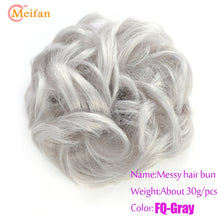 Load image into Gallery viewer, MEIFAN High Temperature Fiber Synthetic Fake Hair Bun Extension Nature Hair Elastic rubber Band Donut Scrunchies Curly Chignon