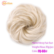 Load image into Gallery viewer, MEIFAN High Temperature Fiber Synthetic Fake Hair Bun Extension Nature Hair Elastic rubber Band Donut Scrunchies Curly Chignon