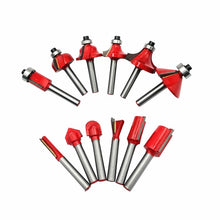 Load image into Gallery viewer, 12pcs 6mm Shank Router Bit Set Trimming Straight Corner Beading Bits for Wood Milling Cutter Carbide Cutting Woodwork Tool 06011