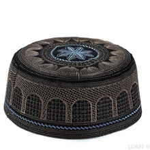 Load image into Gallery viewer, 58cm Embroidery Muslim Prayer Hats For Men Saudi Arabia Islamic Clothing